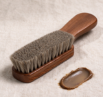 Long-Handled Wooden Shoe Polish Brush | Soft-Bristle Applicator | Leather Shoe Care Tool