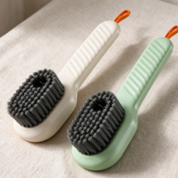 Cream White & Mint Green Shoe Brush Set | Two-Tone Duo | Soft-Bristle Care