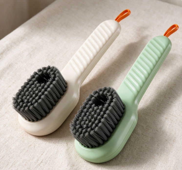 Cream White & Mint Green Shoe Brush Set | Two-Tone Duo | Soft-Bristle Care