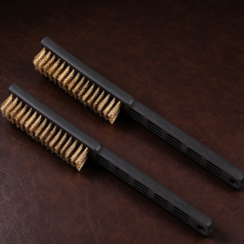 Black-Handled Brass-Wire Shoe Brush | 2-Pack | Deep-Cleaning Brush for Stubborn Stains