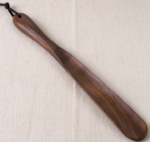 Walnut-Finish Long-Handled Shoehorn | Smooth Polished Finish | Elegant Home Accessory