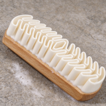 Wooden-Handled Flexible Suede Shoe Brush | Wavy Soft Bristles | Cleaning Brush for Suede & Nubuck