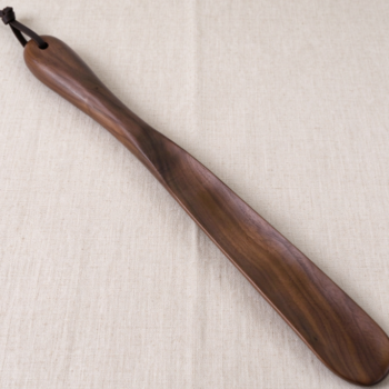 Walnut-Finish Long-Handled Shoehorn | Smooth Polished Finish | Elegant Home Accessory