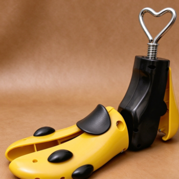 Black & Yellow Dual-Tone Multifunctional Shoe Tree | Heart-Shaped Handle | 2-in-1 Stretching & Shaping