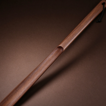 Extra-Long Dark Solid Wood Shoehorn | Stand-Up Use | Effort-Saving & Shoe-Protecting