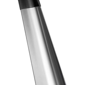 Stainless Steel Shoehorn with Black Non-Slip Handle and Hanging Chain