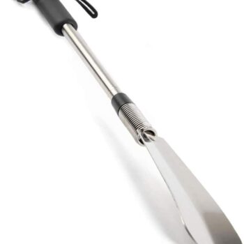 Telescopic Stainless Steel Shoehorn – Non-Slip Soft Rubber Handle & Foldable Design
