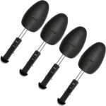 Set of 4 Adjustable Black Plastic Spring-Loaded Shoe Trees