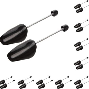 Glossy Black Plastic Spring Shoe Trees – Multi-Pair Set for Shape Retention