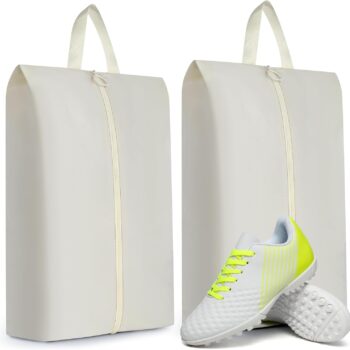 Set of 2 Upright Waterproof Shoe Bags with Handle & Zipper