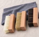 3-Piece Wooden Shoe Brush Set | Mixed Soft & Stiff Bristles | Versatile Cleaning & Care