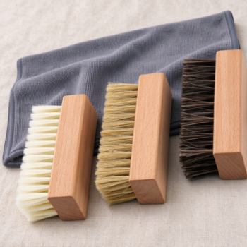 3-Piece Wooden Shoe Brush Set | Mixed Soft & Stiff Bristles | Versatile Cleaning & Care