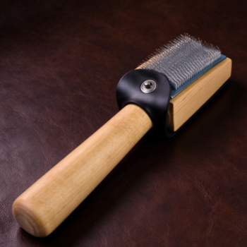 Wire Shoe Brush with Wooden Handle | Leather Sleeve Attachment | Deep-Cleaning Brush for Shoe Uppers